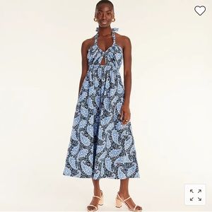 J. Crew Collection halter cutout dress in Ratti® Pacific paisley.
